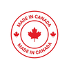 MADE IN CANADA WITH 3 MAPLE LEAFS IN RED 